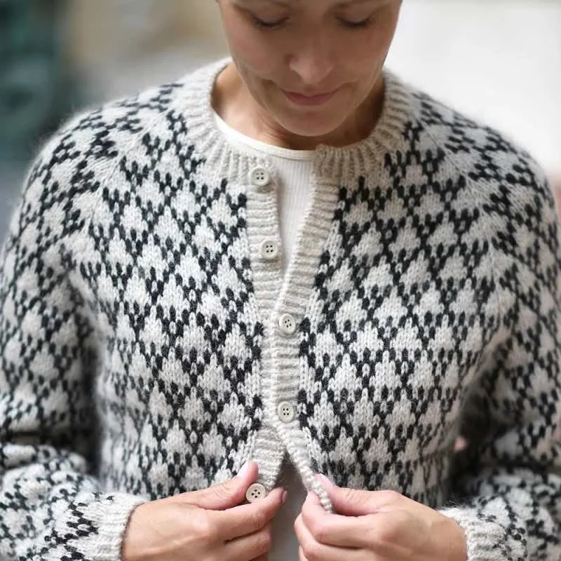 Hurry Up Spot Cardigan by Anne Ventzel, No 3 + Silk mohair yarn kit (ex pattern)