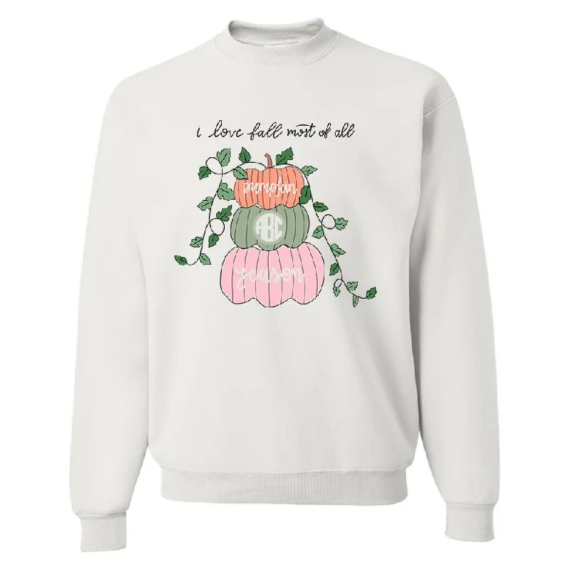 Epic Deals Monogrammed 'I Love Fall Most Of All' Crewneck Sweatshirt