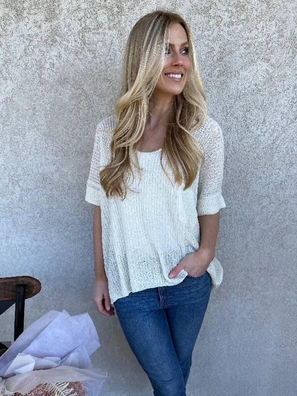 Final Markdown Loose Knit White Sweater