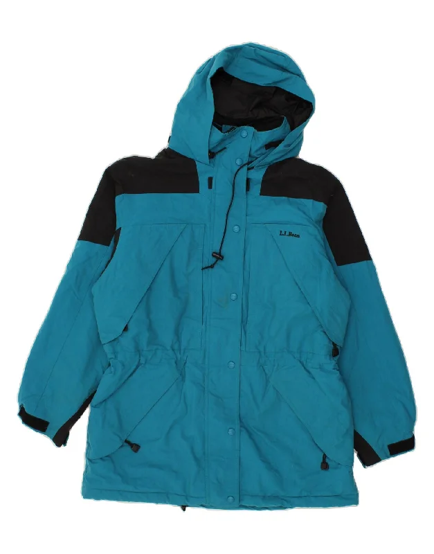 Big Savings L.L.BEAN Womens Hooded Windbreaker Jacket UK 16 Large Blue Colourblock