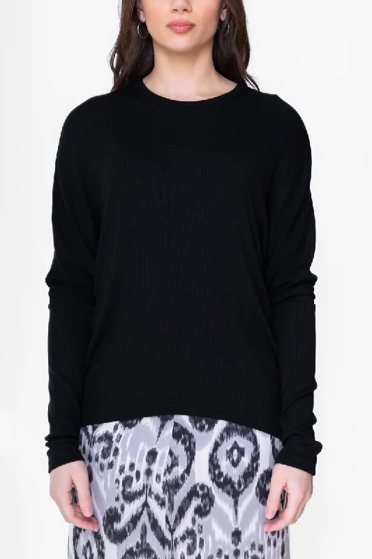 Closeout DOLMAN RIBBED CREW (BLACK)
