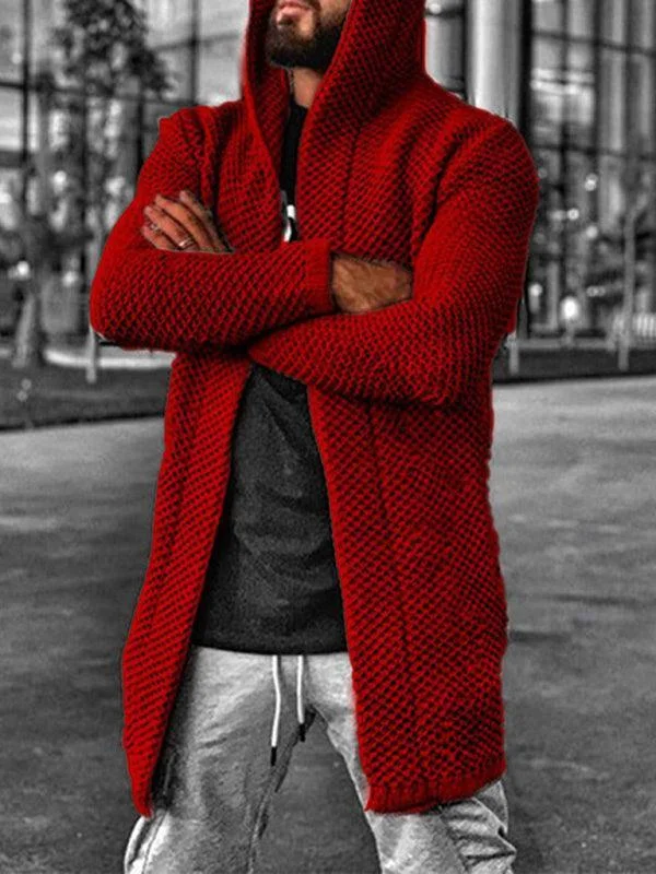 Overstock Hooded Men Cardigan Sweater