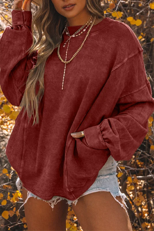 Deal Zone Khaki Mineral Wash Twist Butterfly Oversize Sweatshirt