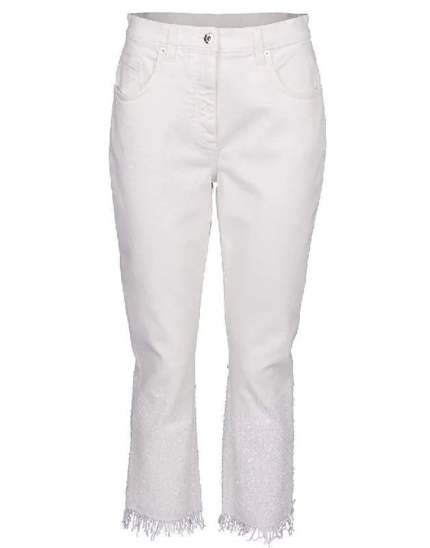 Flash Deals Sequin Degrade Hem Cropped Jean