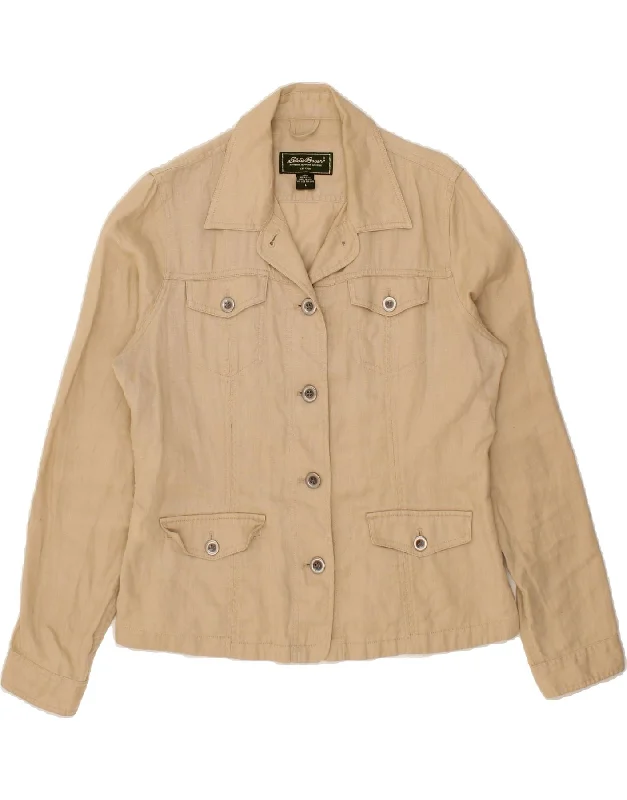 Unmissable Offer EDDIE BAUER Womens Utility Jacket UK 16 Large Beige Linen