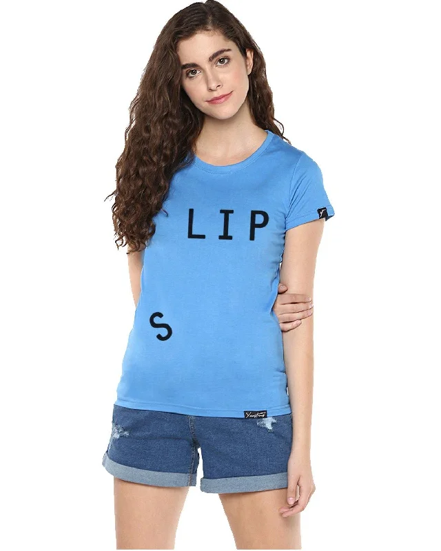 Bargain Prices Womens Half Sleeve Slip Printed Blue Color Tshirts