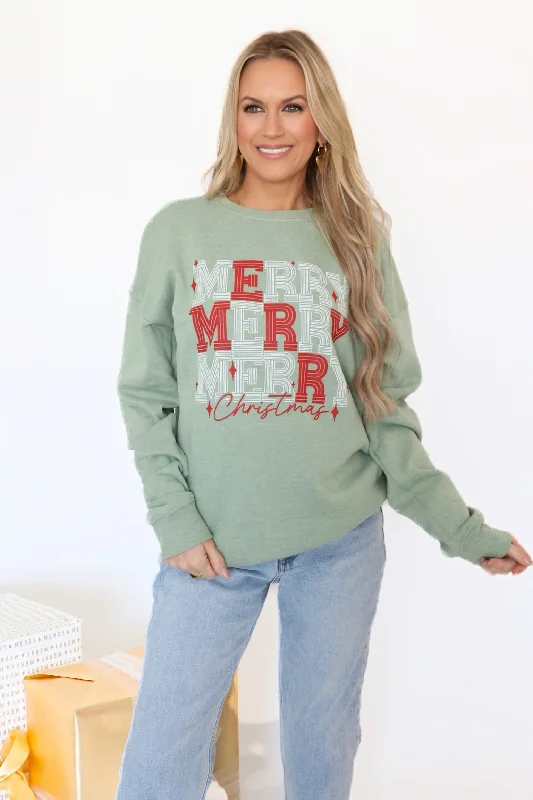Year-End Sale Merry Merry Merry Christmas Sweatshirt (FINAL SALE)