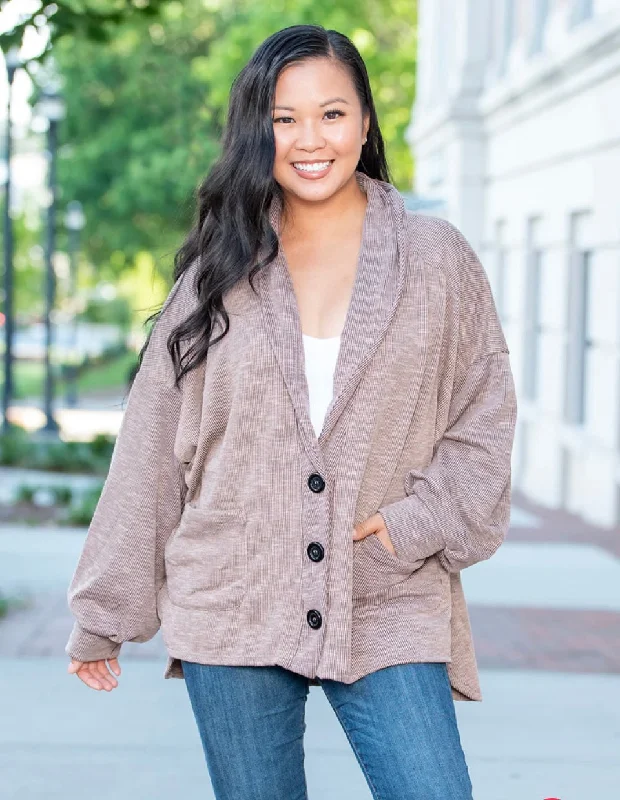 Weekend Bargains to Snag Oversized Ribbed Mocha Cardigan