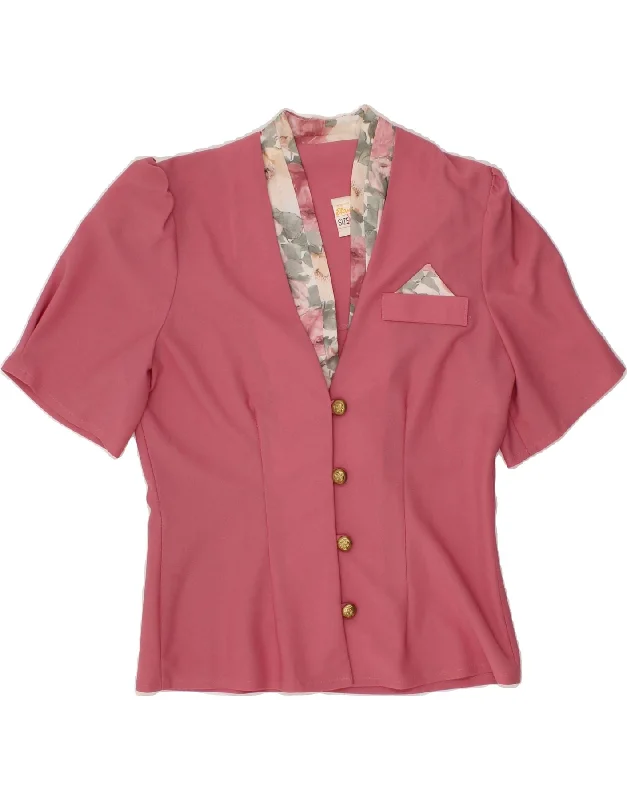 Act Fast ETAM Womens 4 Button Short Sleeve Blazer Jacket UK 12 Medium  Pink