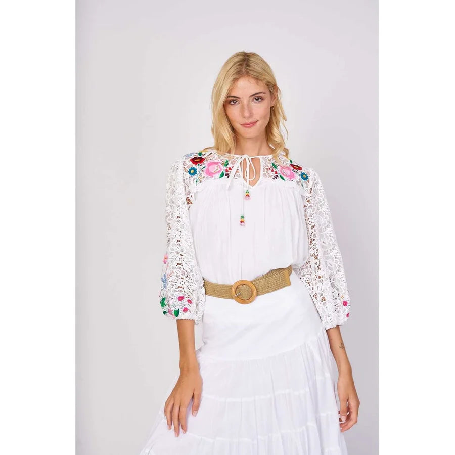 New Markdowns Eliette Embroidered Top