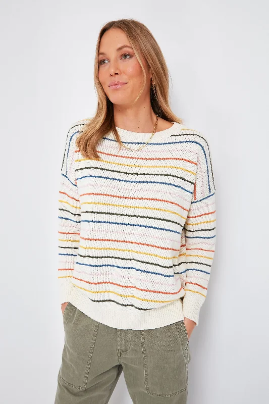 Deal Dash Rainbow 5 Stripe Organic Carolyn Sweater