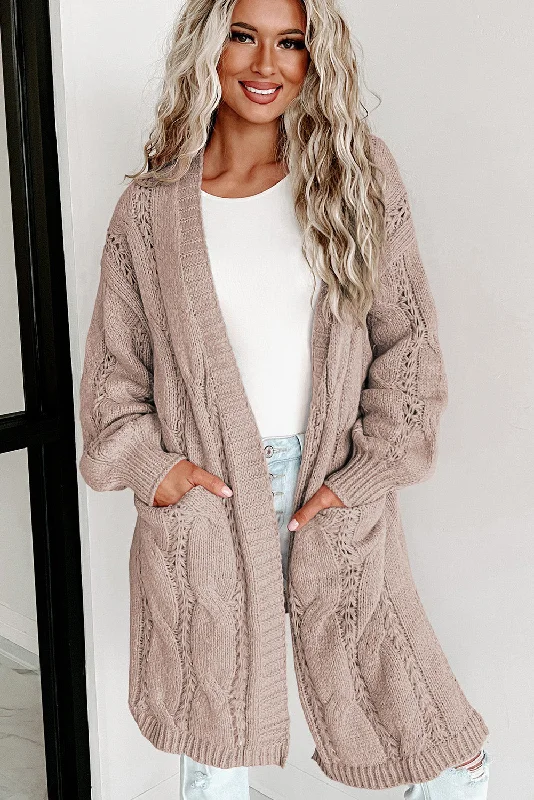 Bonus Savings Cable-Knit Dropped Shoulder Cardigan