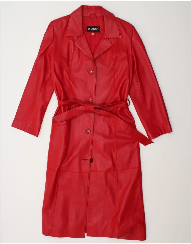 Weekend Deals That Amaze VINTAGE Womens Leather Coat UK 14 Large Red Leather