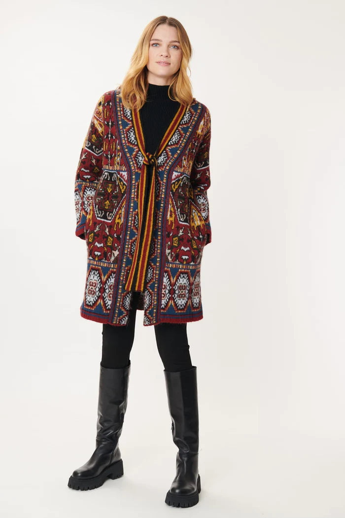 Price Cut Lana tie front Cardigan - Earth