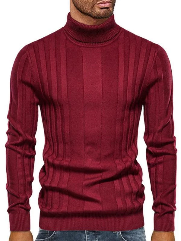 Unwind with Weekend Discounts Casual Knitted Turtleneck Men Sweater