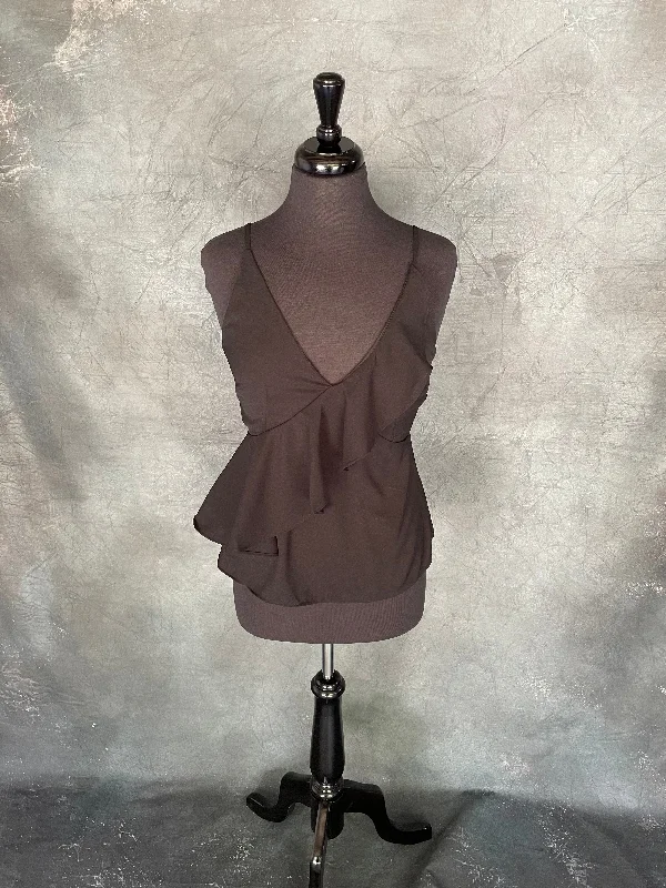 Weekend Discounts to Savor Black Ruffled Spaghetti Strap Tank