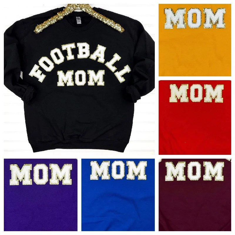 Weekend Discounts to Enjoy PREORDER: Football Mom Chenille Patch Sweatshirt
