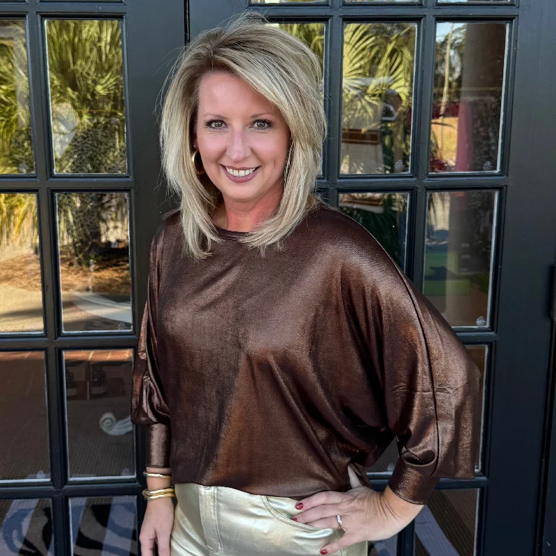 Get It Before It’s Gone Chelsea Shimmer Top | Bronze