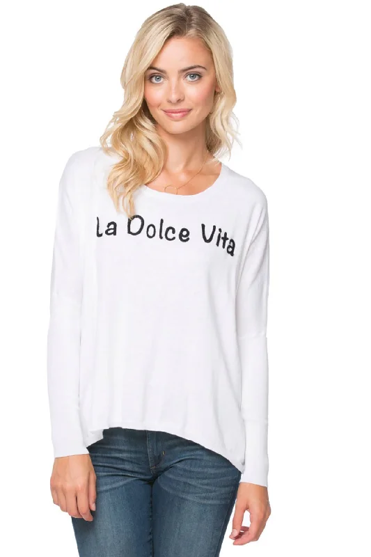 Savings Event Lounge Crewneck Stitch Sayings Embroidery Sweaters