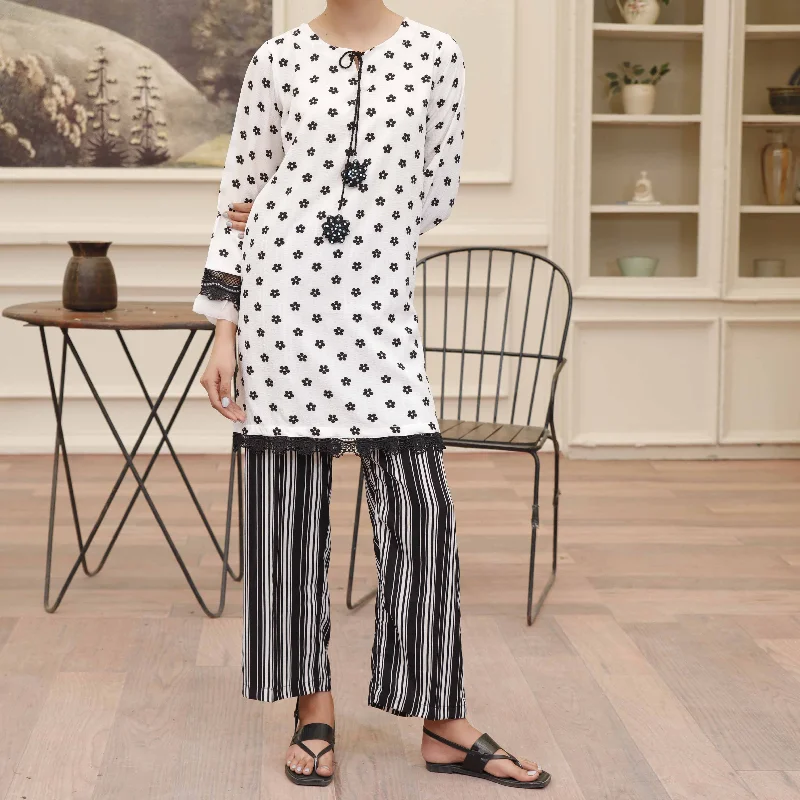 Sale Alert White printed Grip Silk Co ord Set PW4119