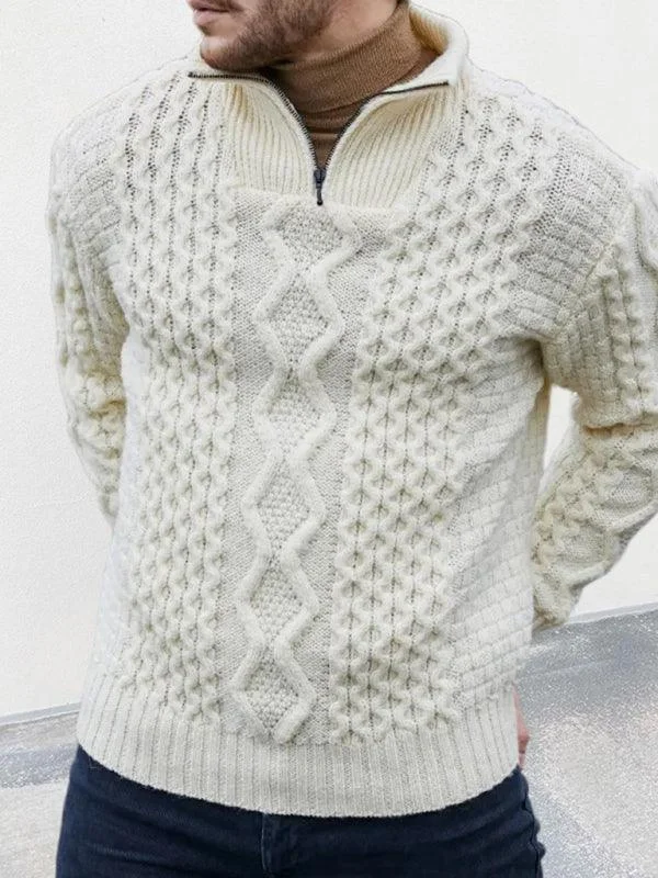 Weekend Bargains to Enjoy Long Sleeve Cable Turtleneck Men Sweater