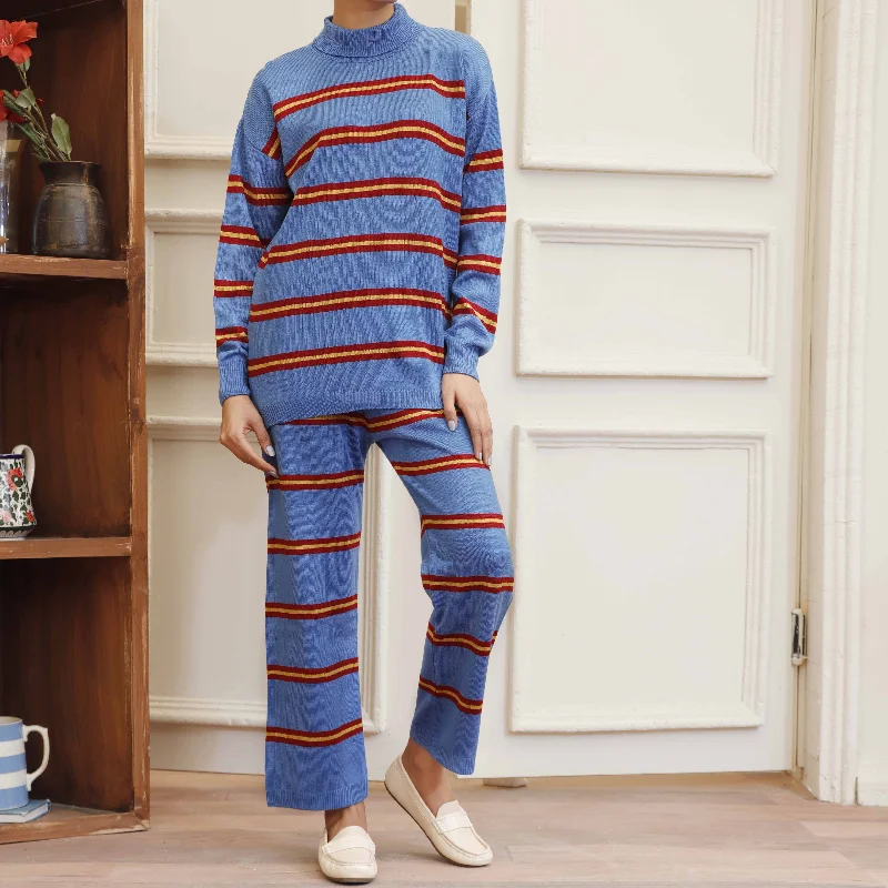 Extra Discounts Blue Thread Winter Sweaters Co ord Set PN4615