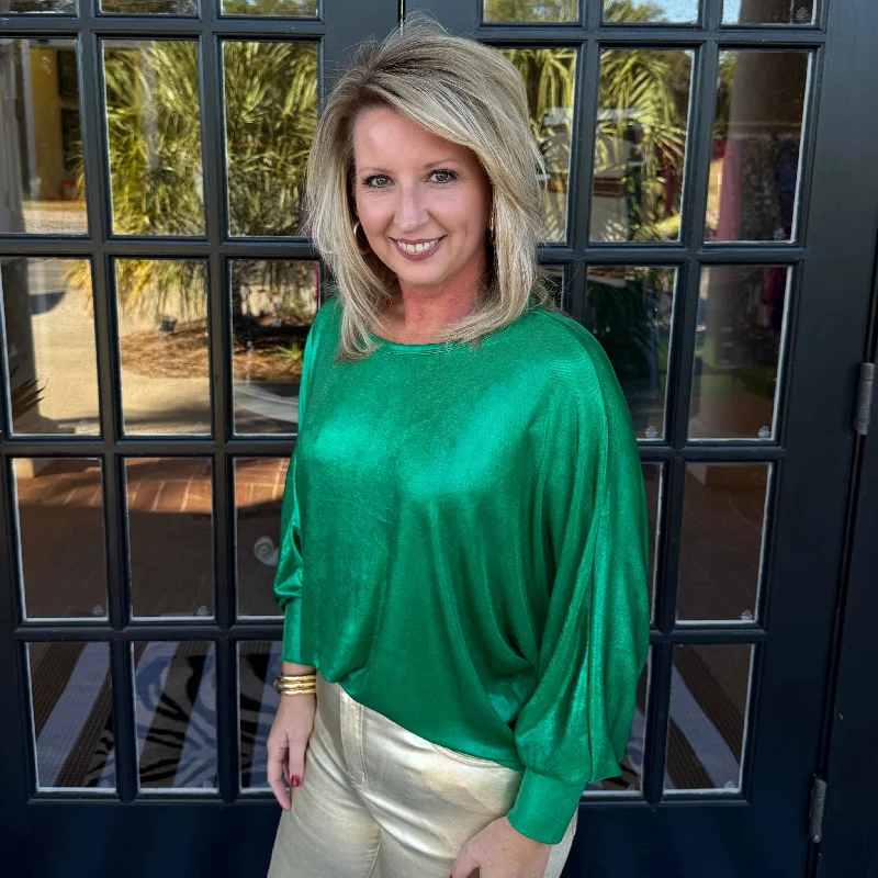 Low Prices Chelsea Shimmer Top | Green