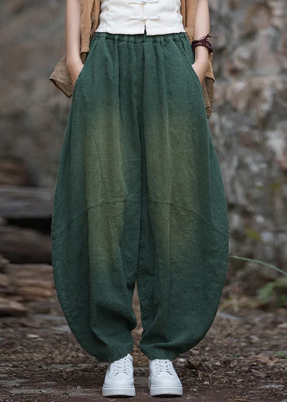 Weekend Bargains to Celebrate New Casual Green Pockets Patchwork Linen Lantern Pants Fall Weekend Bargains to Celebrate New Casual Green Pockets Patchwork Linen Lantern Pants Fall