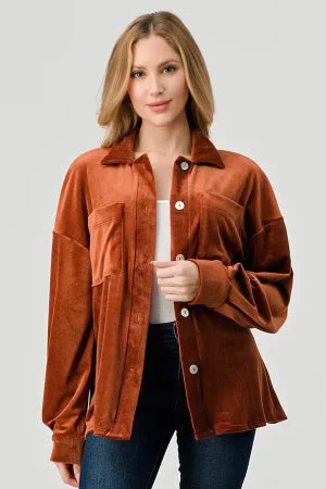 Final Sale Rust Velvet Shacket