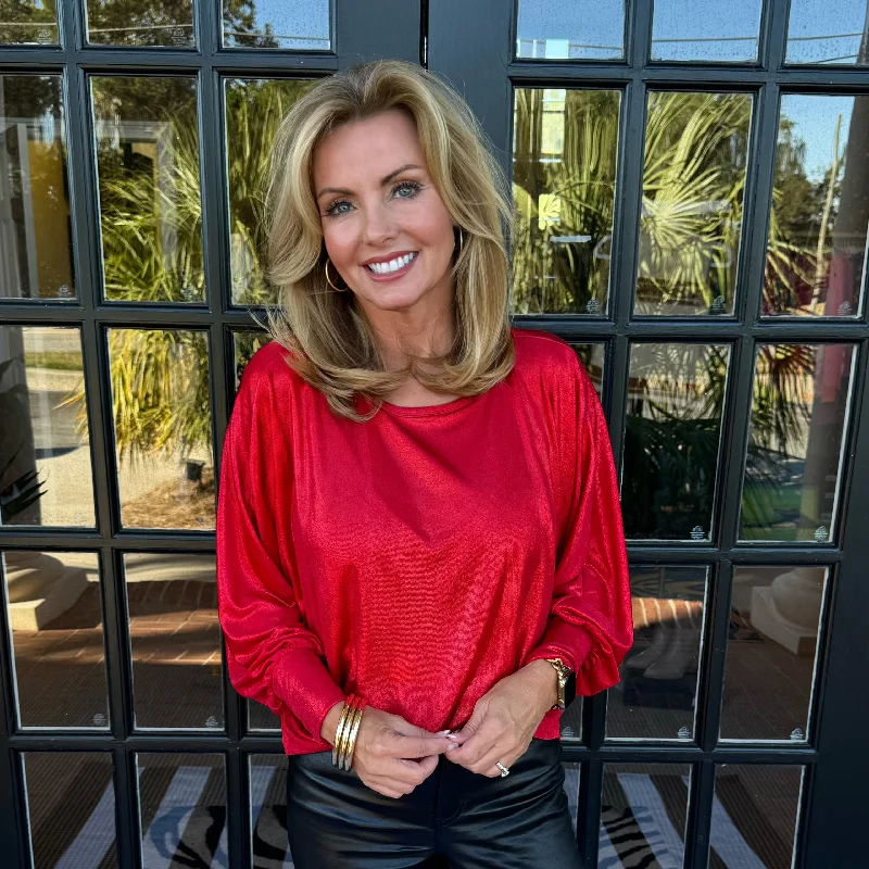 Weekend Discounts to Indulge In Chelsea Shimmer Top | Red