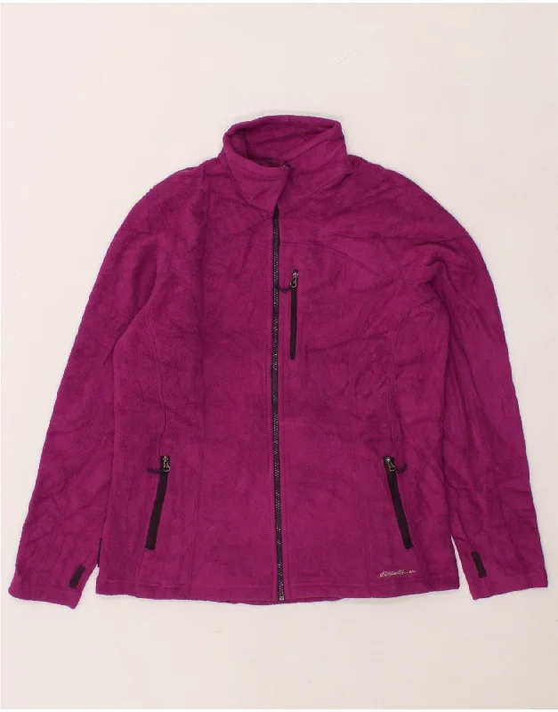 Clearance Event EDDIE BAUER Womens Fleece Jacket UK 16 Large Pink Polyester