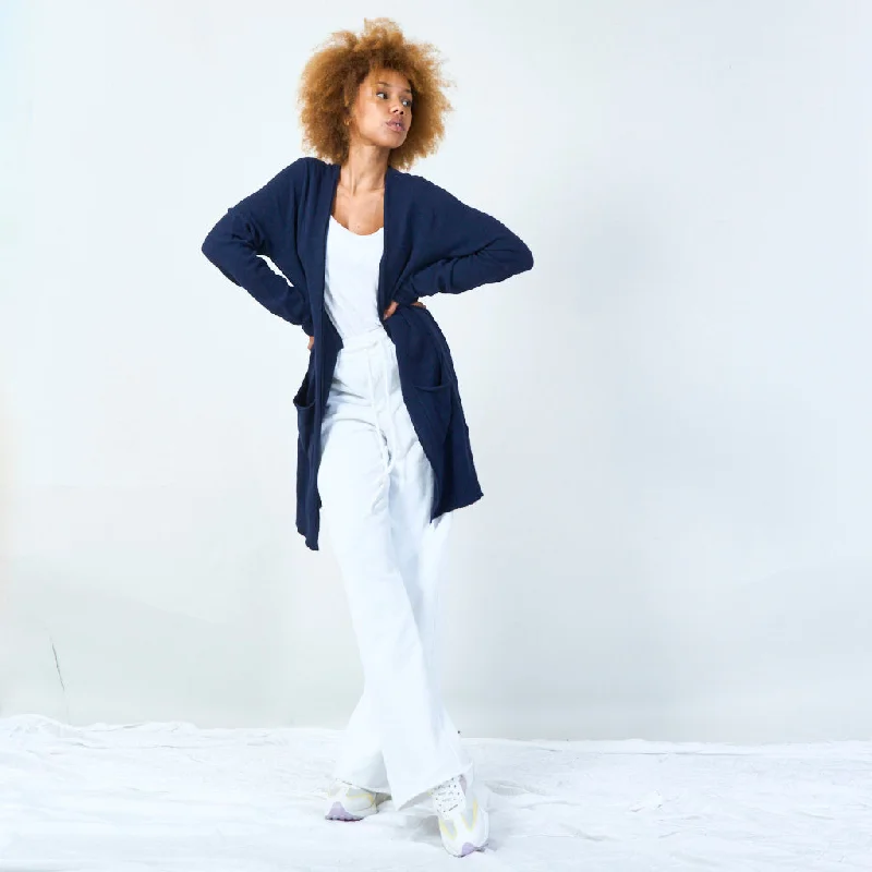 Mega Discount Open-front knit cardigan with pockets wholesale