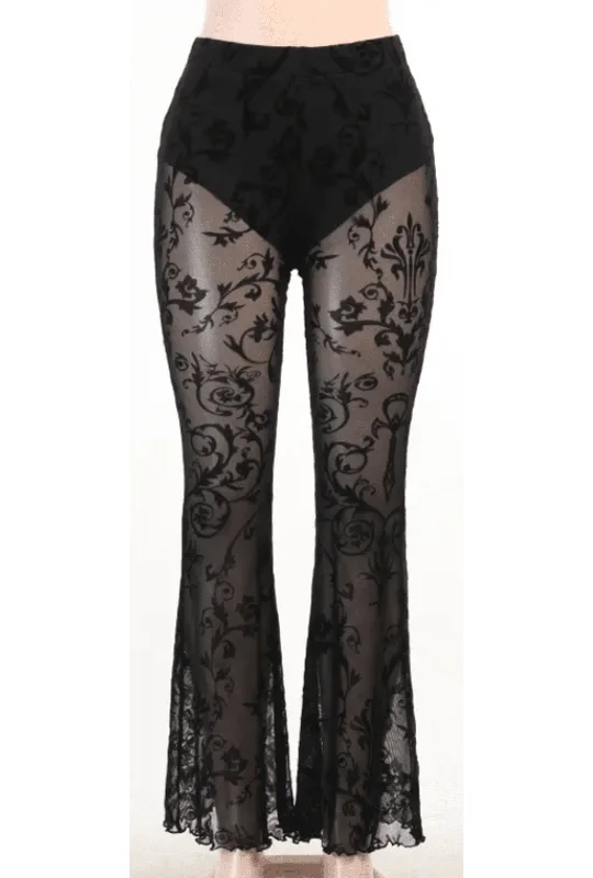 Weekend Offers That Sizzle Velvet Overlay Goth Pants