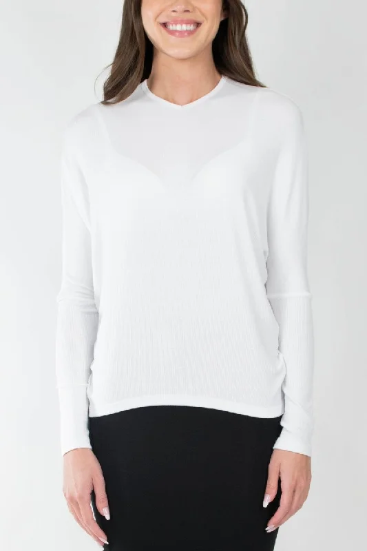 Weekend Bargains to Snag DOLMAN RIBBED V (WHITE)