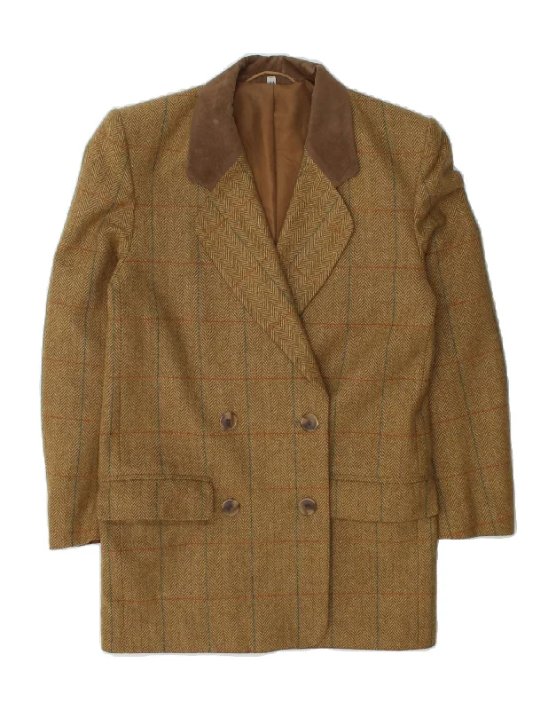 Limited Availability C&A Womens Longline Blazer Jacket EU 34 XS Brown Herringbone