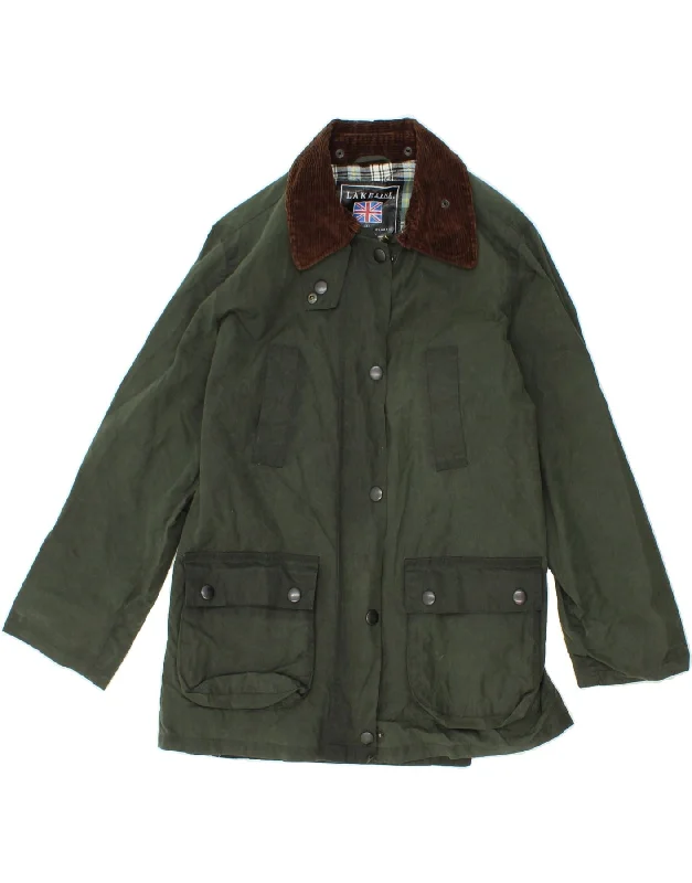 Limited Time Offer LAKELINE Womens Waxed Cotton Jacket UK 14 Medium Green