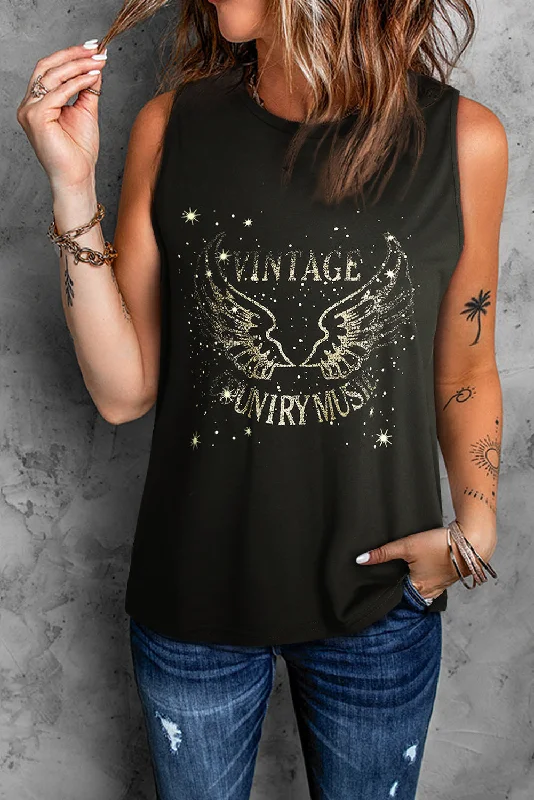 Final Sale Graphic Round Neck Tank
