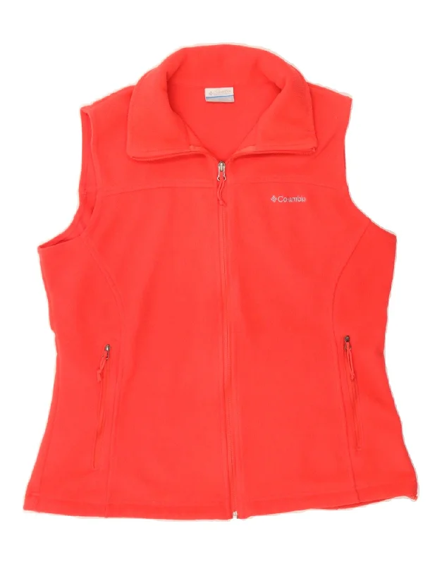 Quick Sale COLUMBIA Womens Fleece Gilet UK 16 Large Orange Polyester