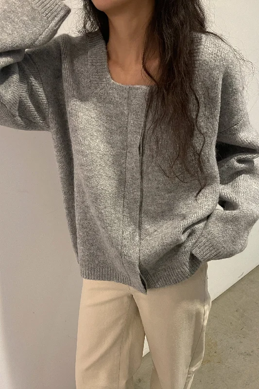 Blowout Sale SQUARE NECK CARDIGAN