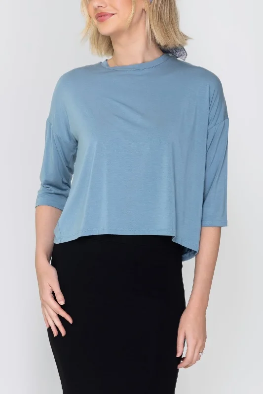 Now or Never CROPPED TEE (BLUE)