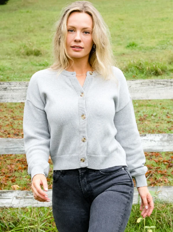 Weekend Deals That Wow Willow Classic Cardigan - Heather Grey