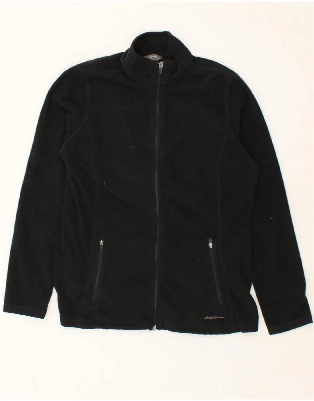 Price Rollback EDDIE BAUER Womens Tall Fleece Jacket UK 16 Large Black Polyester