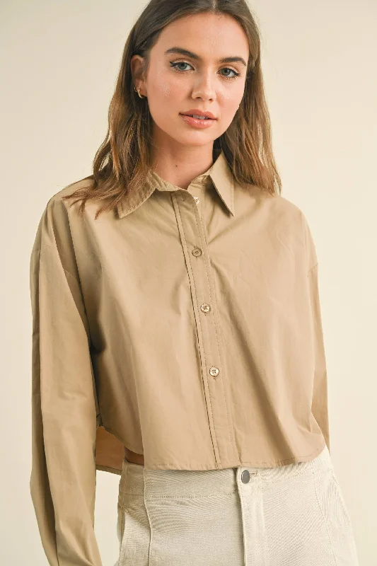 Crazy Deals SHE MEANS BUSINESS CROPPED BUTTONDOWN SHIRT