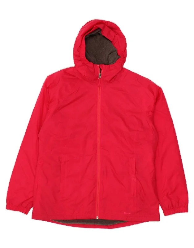 Time-Limited Offer L.L.BEAN Womens Hooded Rain Jacket UK 14 Medium Red Nylon