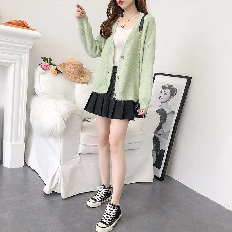 Instant Savings Lazy wind small fresh knitted cardigan foreign coat  4914
