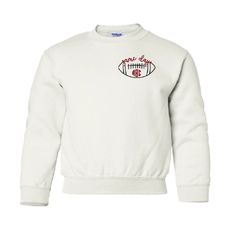 Final Sale Kids Monogrammed Football Game Day Crewneck Sweatshirt
