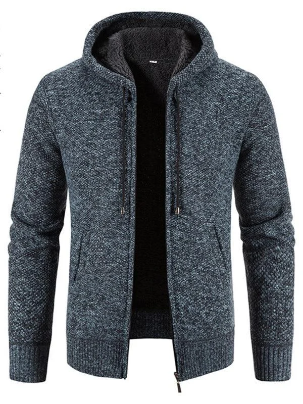 Mega Deal Hooded Zipper Men Cardigan Sweater