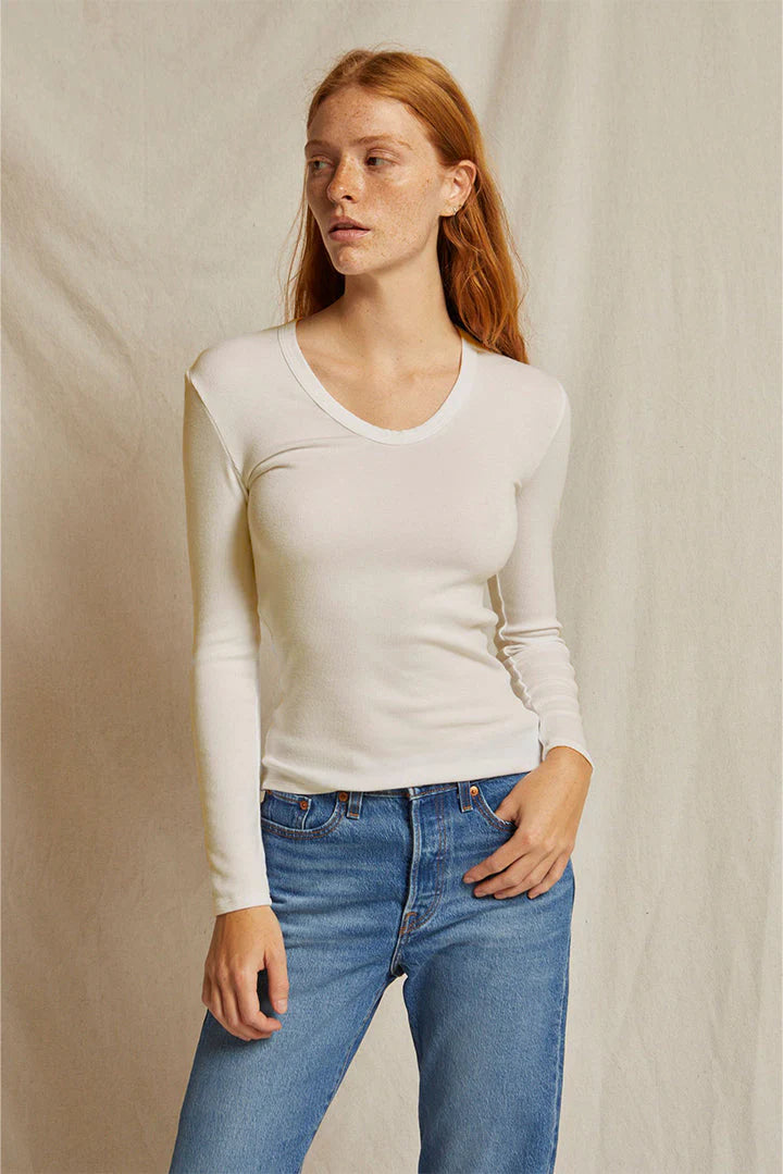 Year-End Clearance Perfect White Tee - Robyn L/S Tee (sugar)
