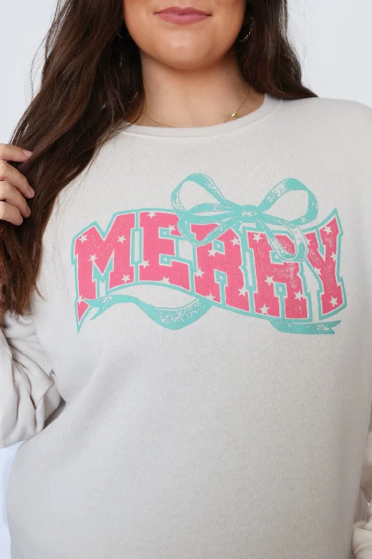 The Best Prices Merry Bow Sweatshirt (FINAL SALE)
