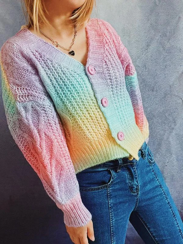Crazy Savings Ombre Drop-Sleeve Women Cardigan Sweater